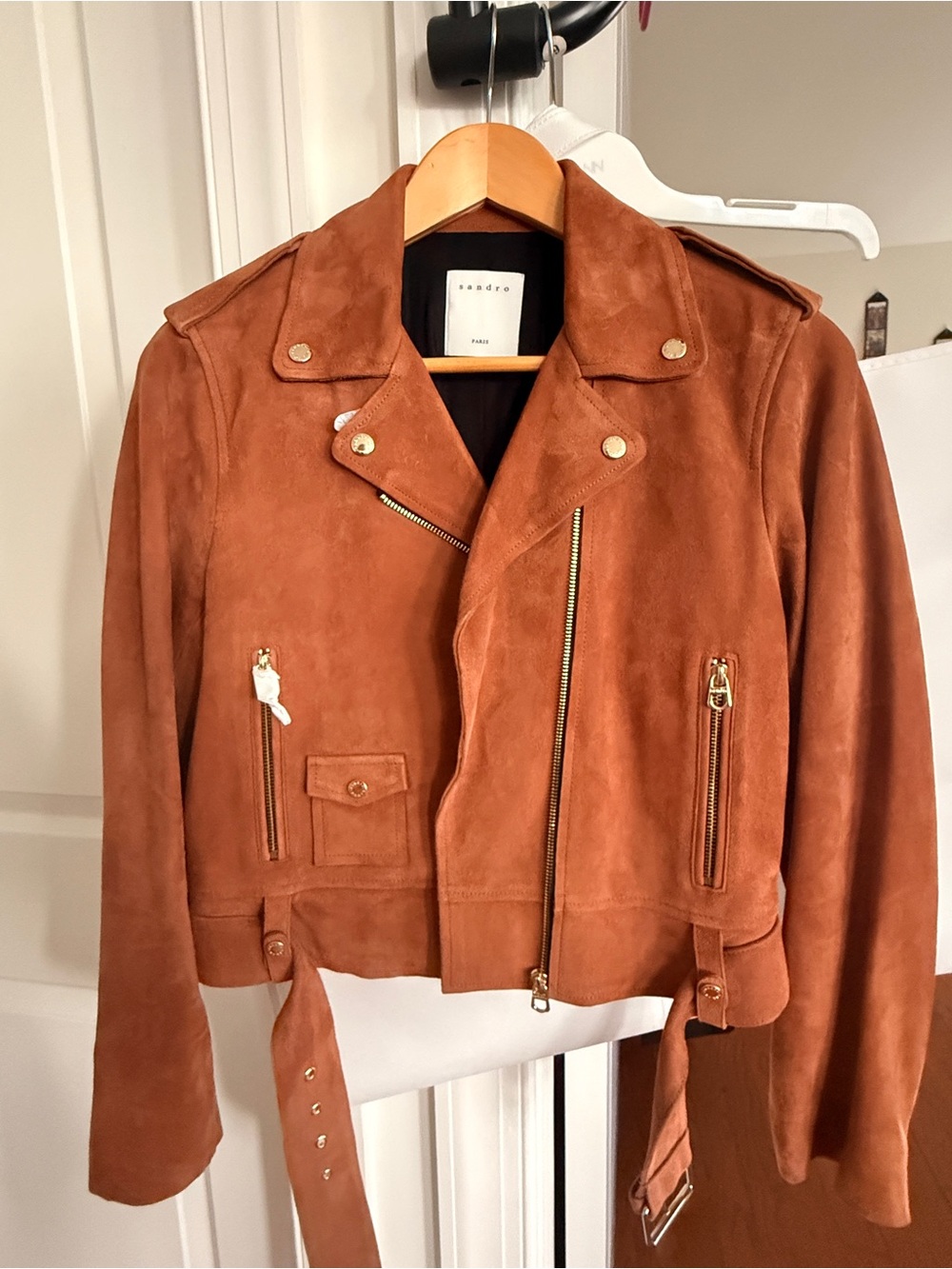 *BRAND NEW* Sandro Paris "Youna" Suede Biker Jacket (M)